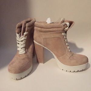 Aldo Nemyra suede chunky platform sneaker heel 9